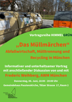 Plakat zum Vortrag "Das Müllmärchen" in der Reihe Himmelgrün