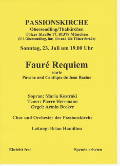 Fauré Requiem in der Passionskirche