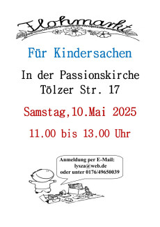 Plakat mit Einladung für Kindersachen-Flohmarkt 2025